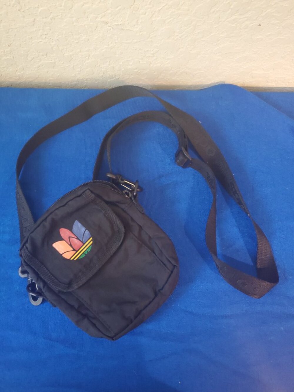adidas Originals National Festival Crossbody Bag Black Rainbow Trefoil